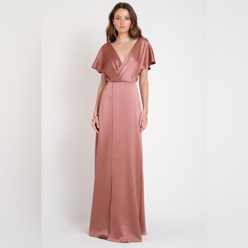 Jenny Yoo Raya Satin Bridesmaid Dress Sz In Wild Rose Build In